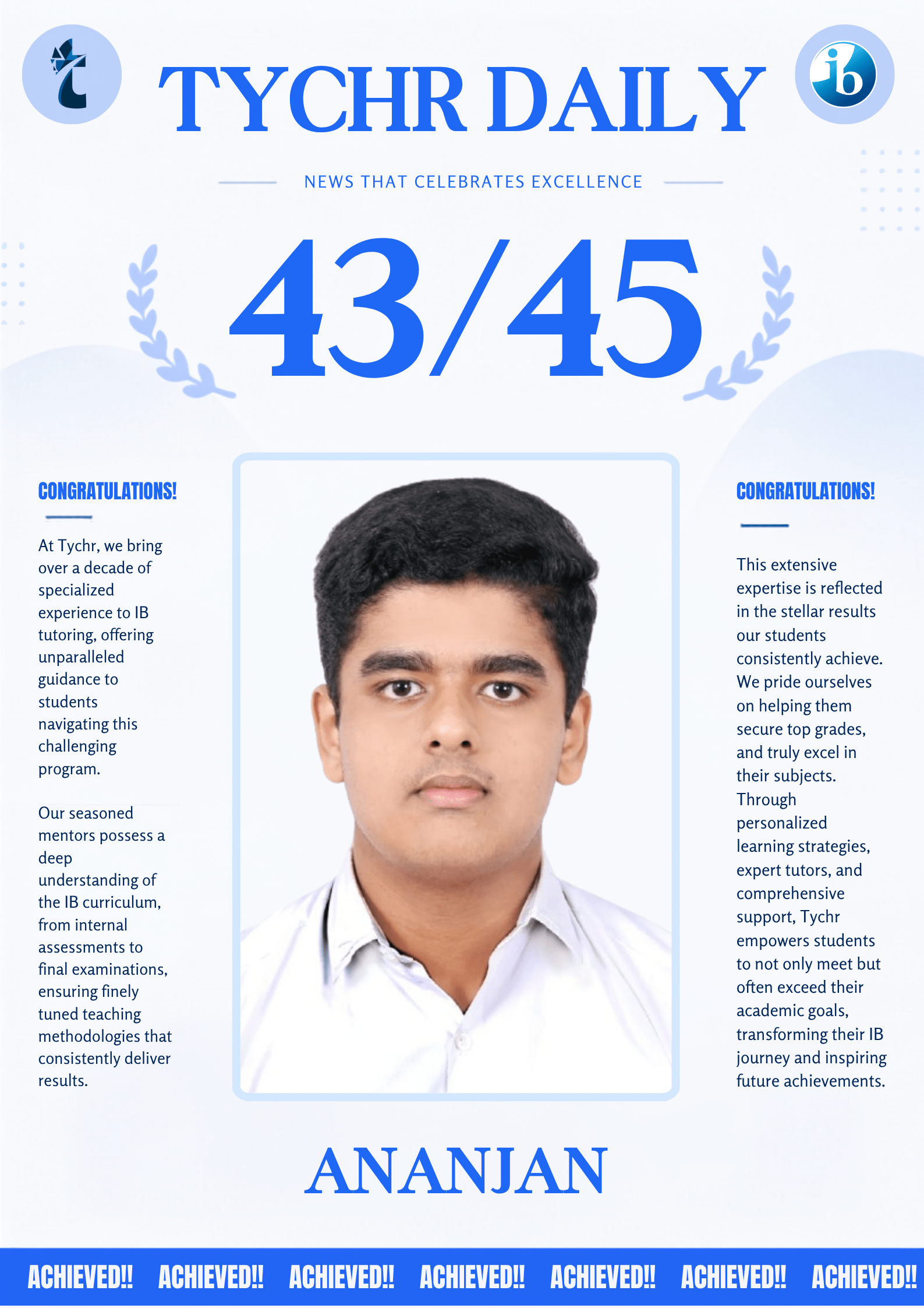 IB achiever report card