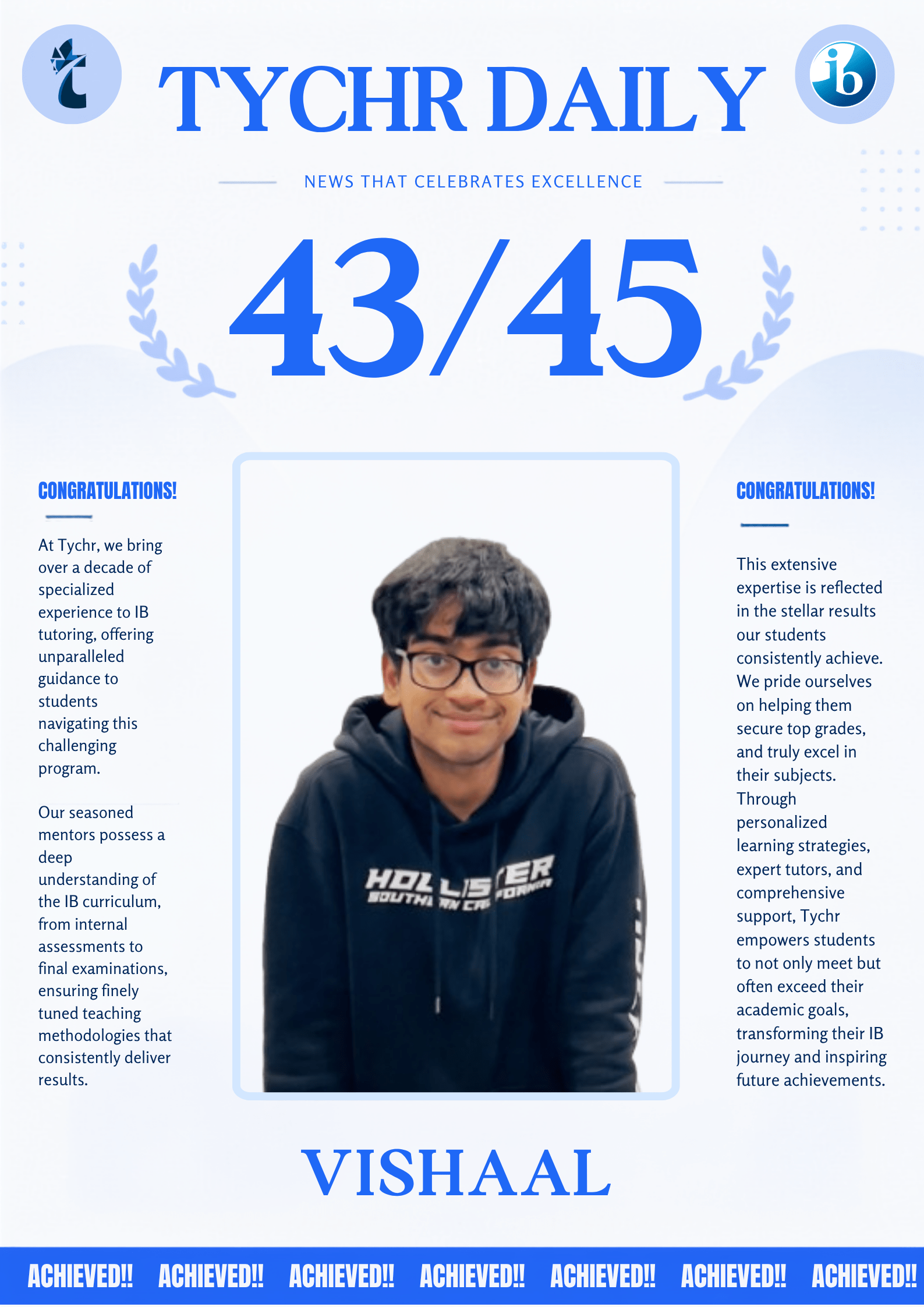 IB achiever report card