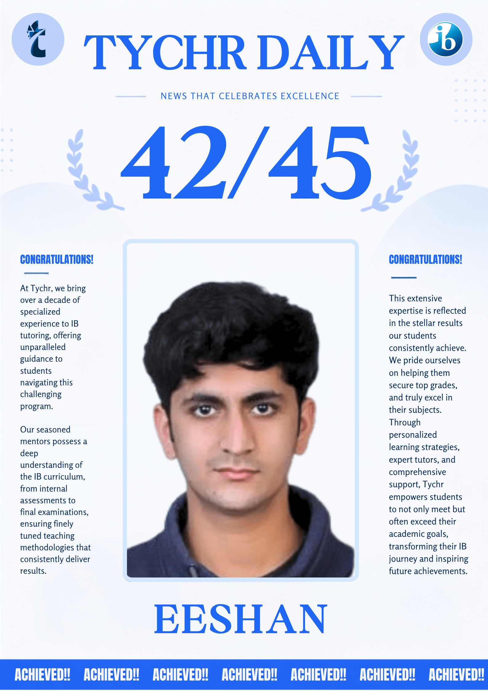 IB achiever report card